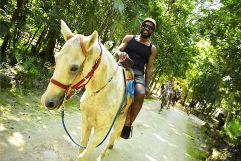 Delad äventyrstur i Puerto Morelos med Ziplines och hästar