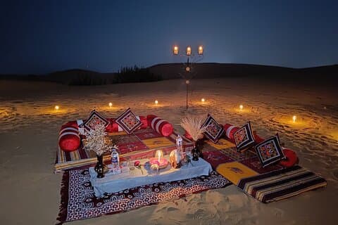 Romantisk privat middag med stearinlys på Thar Desert Jaisalmer