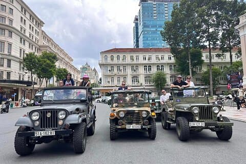 Saigon Street Food by Night: US Army Jeep or Motorbike Tour