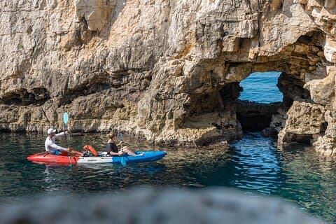 Pula Kayaking Cave, Islands and Cliffs Tour with drinks