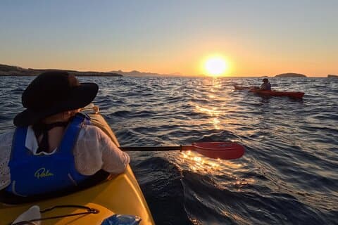 Romantic Sunset Kayaking Tour in Papafragas Cave, Milos