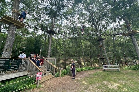 Ziplining and Climbing at The Adventure Park on Cape Cod