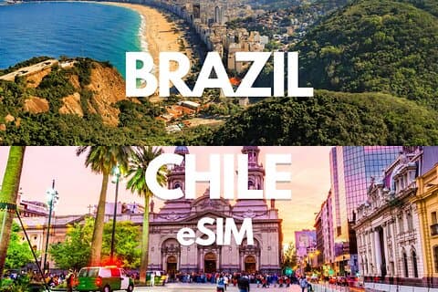 Brasilien och Chile Data eSIM 500 MB per dag till 10 GB - 30 dagar