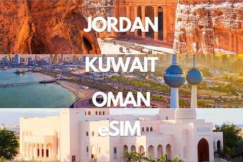 eSIM dati per Giordania, Kuwait e Oman: da 0,5 GB al giorno a 10 GB - 30 giorni
