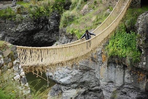 Última ponte inca Queswachaca de Cusco