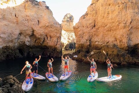 Guided SUP Caves Tour in Lagos – Ponta da Piedade | Small Group