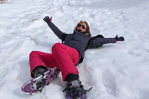 Sneeuwschoentocht Big Bear Lake met warme chocolademelk