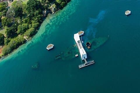 Encouraçados da Segunda Guerra Mundial em Pearl Harbor de Maui