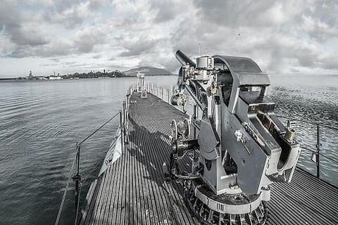 Slagskibe fra Anden Verdenskrig ved Pearl Harbor fra Waikiki
