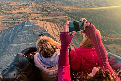 Passeios de balão de ar quente em Teotihuacan com café da manhã