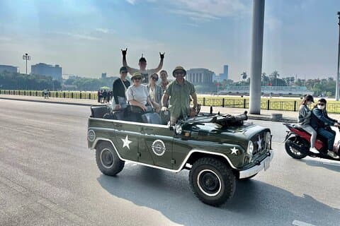 Hanoi Jeep Tour: Train-street, Highlights and Hidden Gems