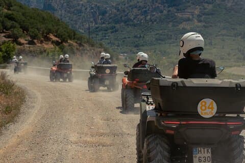 Kreta: Heldags Quad Safari med grotta, kloster, lunch och strandbad