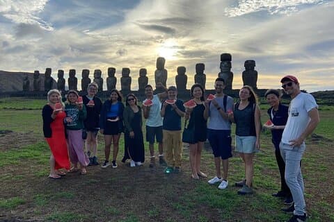 Mystical tour in Rapa nui with typical food