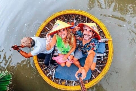 Excursion écologique en bateau-panier, pêche au crabe, marché et cuisine à Hoi An