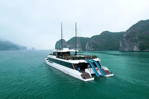 Halong Catamaran Premium Day Cruise with Jacuzzi & Water Slides