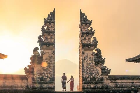 Bali Gate of Heaven Temple, Waterfall, Water Palace & Swing
