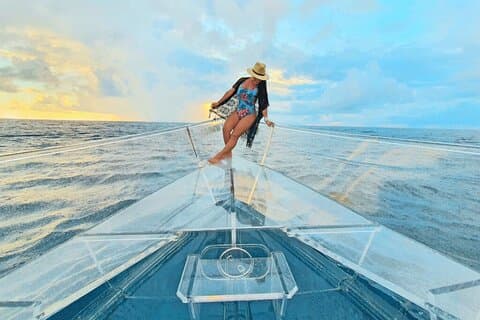 Clearboat i Cozumel med snorkel og forfriskninger