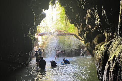 Cave Adventure: Canyon and Hidden Waterfall in Charco Azul