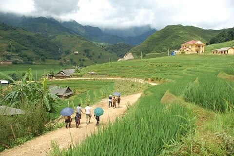Sapa Trekking 2dagar med buss från Hanoi (Övernattning i Homestay)