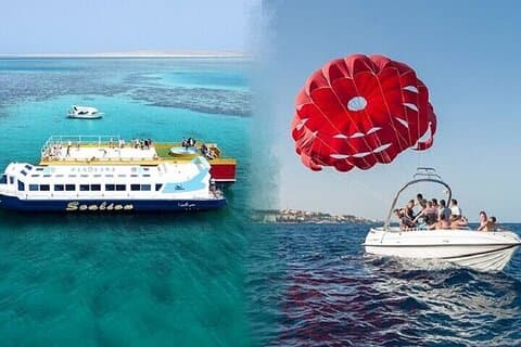 Passeio panorâmico semi-submarino com parasailing - Hurghada