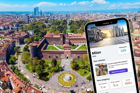 Juego de exploración y recorrido por la ciudad de Milán en tu teléfono