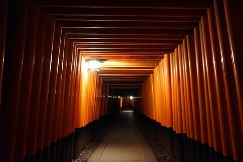 Kyoto nattvandring med guidet tur ved Fushimi Inari-helligdommen