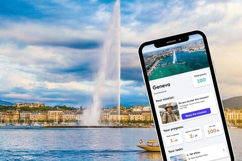 Geneva Exploration Game og City Tour på telefonen