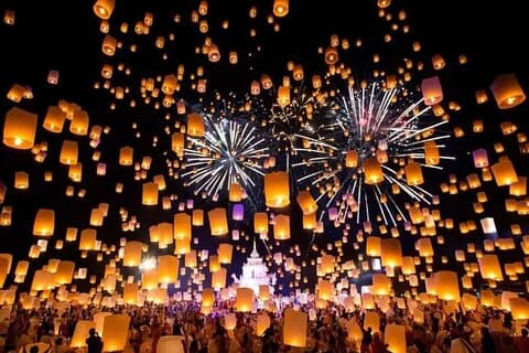 Yeepeng Lanna Sky Lantern Festival 2026 from Chiang Mai