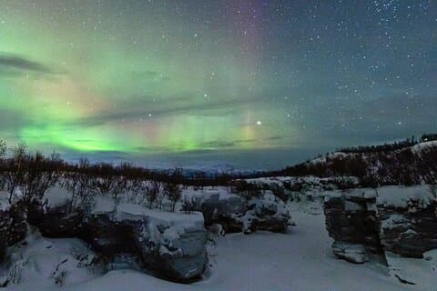 Aurora-tur med middag i Abisko