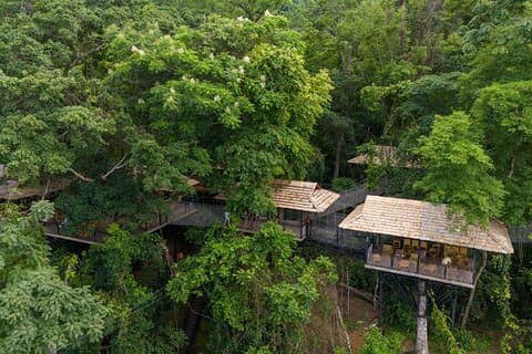 Cascada de Kuang Si, Tree Top Café, Tirolesa con almuerzo