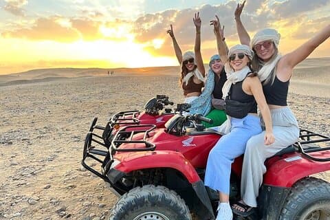 ATV Quad Bike eller Camel Ride på Giza Pyramider Sahara Desert Solnedgang