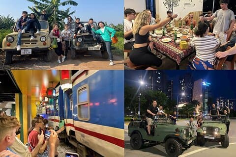 Hanoi Jeep By Night Street Food Tour e Experiência de rua de trem