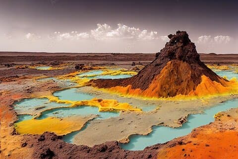 2 noites e 3 dias de passeio de lava e primavera quente em Danakil