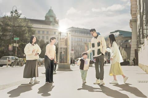 Familie Sightseeing Fotografering Wien