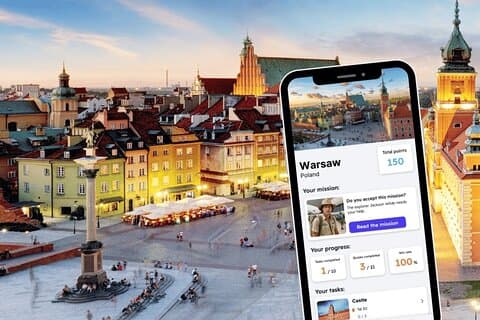Warschau Exploration Privé Spel en Stadstour op je Telefoon