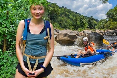 10KM uppblåsbar kajakpaddling och 3HR Trekking Adventure