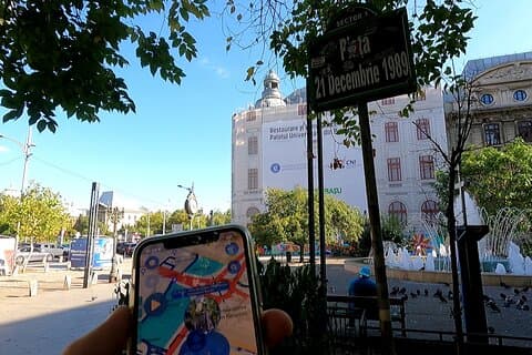 Bucharest 1989 Revolusjon GPS App Walking Tour Mobilspill