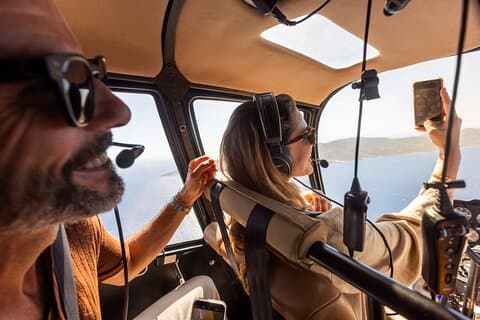 Experiencia Santorini Sunset en helicóptero