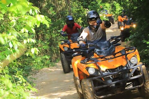 Halve dag outdoor avontuur ATV, Rappel, Cenote, Aquatic Zipline