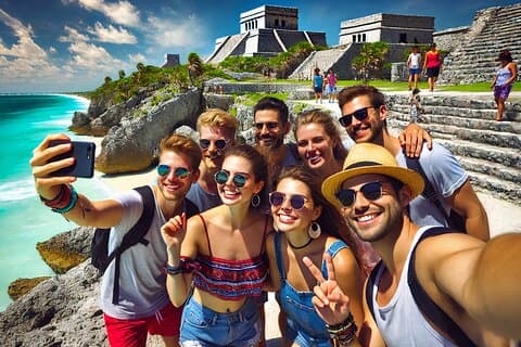 Guided tour to Tulum & Cobá ruins + Cenote + Buffet + PDC