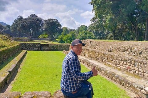 Visiting the archaeological site of Iximche