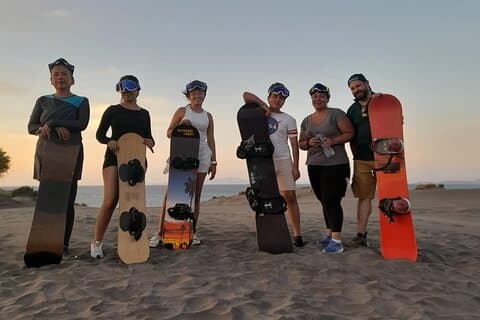 Sandboarding in the Mogote Sand Dunes in La Paz