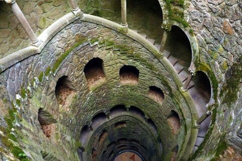 Lissabon : Sintra stad, Penna Palace, moriskt slott och Quinta Regaleira