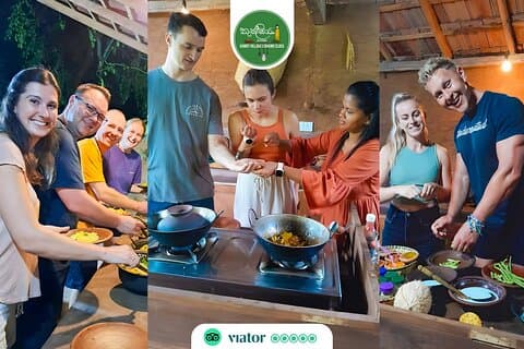 Aula de culinária na vila de Kandy