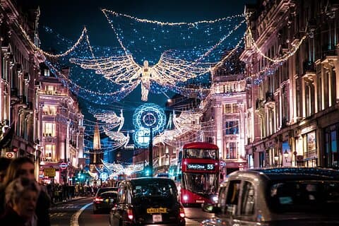 Vintage Top Deck London Weihnachtsbeleuchtung Tour