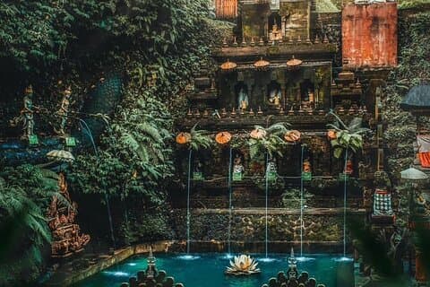 Cerimonia di purificazione, tempio di Kehen e tour delle cascate di Goa Raja