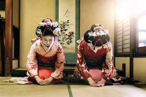 Privat bankett med Maiko och Geiko efter middagen
