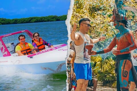 Speedboat Thrills + Mayan Ceremony + Snacks by the Sea