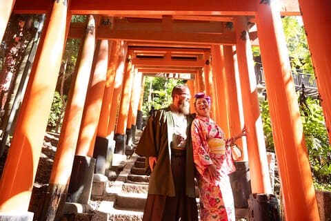 Sesión privada de fotografía de kimono en Kioto