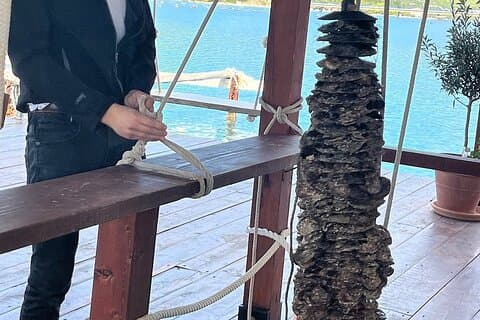Privat Pelješac Oyster høsting erfaring med båt